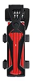 ABUS Faltschloss Bordo Lite 6055C SH - mit Halterung und Zahlencode - Extra-leichtes Zahlenschloss aus Spezialstahl - ABUS-Sicherheitslevel 7 - 85 cm - Rot