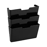 Amazon Basics Wandablagefächer, hängend, 3-stufig, 33 x 38 cm, Schwarz, 3 Stück, Transparent, US Buchstabengröße