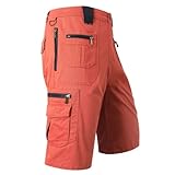 Generisch 3/4 Hose Herren Cargo Shorts Jogginghose legere Sporthose Männer Bermuda Shorts Multi Taschen Sommer Kurze Hose Baumwolle Arbeitshose Gummibund Lässig Fitnessstudio Laufen Activewearshorts
