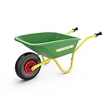 BERG Dempy Grün Kinder Schubkarre | Garten Schubkarre | max. Gewicht 40 kg | robuste Metallkonstruktion | wetterfest | ideal für Garten & Outdoor Aktivitäten