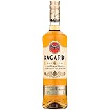 BACARDÍ Carta Oro Superior Gold Rum, 37,5% Vol., 100 cl/ 1 l, legendärer goldener Karibik-Rum aus dem Hause BACARDÍ, perfekt für Cuba Libre