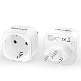 LENCENT 2X Netzadapter EU DE auf CH Reisestecker Typ-J Schuko Reise Adapter für Schweiz Liechtenstein Steckdosenadapter