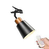 FSLiving Wiederaufladbar Klemmleuchte mit Fernbedienung, Einstellbar Clip auf Schreibtisch Leselampe,Dimmbar Clamp Nachttischlampe mit Flexarm für Schreibtisch Nachttisch Regal- 13x13CM