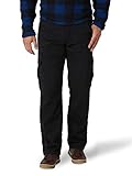 Wrangler Authentics Herren Cargohose mit Fleece-Futter Lässige Hose, Black Twill, 34W / 34L