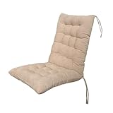 FANSU Dicke Liegenauflage, Cord Auflagen für Gartenliegen mit Bändern Antirutsch Auflage für Sonnenliege Relax Liegenauflage für Deckchair Liegestuhl Garten Camping Innen (Khaki Farbe,45x100cm)