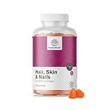 HealthyWorld® Hair, Skin & Nails - Gummis für Haare, Haut und Nägel - 120 Gummibonbons - 2-monatiger Vorrat - Zitrusgeschmack - Mit Vitamin C, Vitamin E, Biotin und Kollagen - Glutenfrei