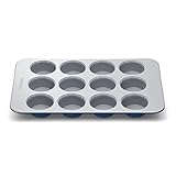 Caraway Antihaftbeschichtete Keramik-Muffinform für 12 Tassen, natürlich glatte Keramikbeschichtung, ungiftig, PTFE- und PFOA-frei, perfekt für Cupcakes, Muffins und mehr – Marineblau