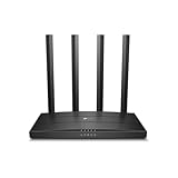 TP-Link Archer C6 Dualband Gigabit WLAN-Router (867Mbit/s 5GHz + 300Mbit/s 2,4GHz, 4 Gigabit LAN-Port, MU-MIMO, IPTV, Unterstützt keine DSL-Funktion