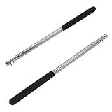 Mewtush 2 PCS Teleskop Fahnenstange, Schwarz Edelstahl Tour Guide Fahnenstange, Leichtgewichtiger Handfahnenmast mit Rutschfestem Griff, Ideal für Outdoor-Aktivitäten, Führungen und Veranstaltungen