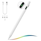 MoKo Stylus Pen für Touchscreen, Aktiver Universal Stylus Stift Kompatibel mit Android/iOS Phone Tablet Geräten, Tablet Stift mit Power Display für iPad/iPhone/Samsung (Nicht-S Pen), Weiß