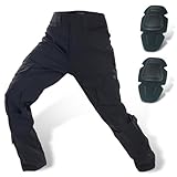 HANSTRONG GEAR Militär Armee Taktische Airsoft Paintball Schießen Hosen Kampf Männer Hosen mit Knie Pads (BK, XXL-38W)