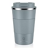 CS COSDDI Thermobecher- Isolierbecher, Edelstahl Travel Mug, 13oz/380ml Vakuum auslaufsicher Reisebecher mit Deckel, Autobecher, doppelwandig isoliert für Kaffee, Wasser und Tee, Kaffee-to-go Becher