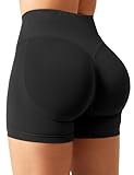 YEOREO SoftHue Damen Sport Shorts Invisible Scrunch Butt Lifting Gym Workout Shorts 4.5' Seamless Kurze Leggings Damen Push Up Booty Biker Shorts Schwarz M