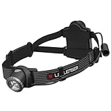 Ledlenser H7 SE Stirnlampe LED, Allround Kopflampe, 300 Lumen, 160 Meter Leuchtweite, 30 Stunden Leuchtdauer, fokussierbar, mit Rücklicht, inkl. Batterien & USB Kabel