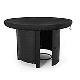 Gettimore Feuerplatte Abdeckung für Außengrill Wasserdicht 420D Oxford Gewebe Anti-UV Schutz 100cm Durchmesser Schwarz 420D 100cm