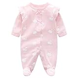 Baby Mädchen Overall Strampler Pyjama Baumwolle Schlafanzug Langarm Body 3-6 Monate