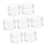 NIYANGLE 7 Stück Teilig Runder Pillendose Wochenplaner Stapelbar Tragbar Fächer Tablettenbox für Reisen Outdoor Organizer Weiß