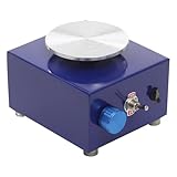 Dokiiovo Mini-Töpferscheibe, Elektrische Töpferscheibe Maschine, Metall-Drehteller Töpferscheibe, 2000 U/min Einstellbare Keramik Rad Maschine, Geeignet für Anfänger, Enthusiasten usw. (Blau)