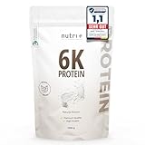 Nutri + Protein Pulver Neutral 1 kg - 85% Eiweiß - zuckerfrei + fettfrei - Proteinpulver ohne Süßstoff, Geschmack - ideal zum Backen - 1000 g Natural