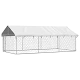 vidaXL Outdoor Hundezwinger Dach 400x200x150cm Hundekäfig Hundehaus Hundehütte