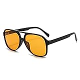 OSAGAMA Vintage Retro Sonnenbrille Gelb Getönte Brille für Damen Herren (Gelb)