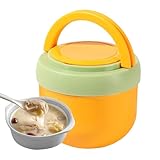 Woalopted Isolierter Suppenbehälter, Mikrowellengeeigneter Auslaufsicherer Becher Mit Löffel, Isolierter Behälter Für Heiße Speisen Und Mittagessen, Für Büro Camping Pendeln Schule Und Zuhause