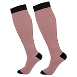 CHIFIGNO Moderne bunte holografische Herren-Socken, leger, hohe Socken, Crew-Socken, Arbeitssocken, Geschenk für Männer und Frauen, Old Rose, Einheitsgröße