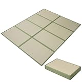 EMOOR Japanische Tatami Matte 140 x 200cm Natürliches Igusa Binsengras (Ungefärbt), Faltbare Igusa-Matratze Japanische Futon Boden Schlafen Area Teppich Meditation Yoga Zen