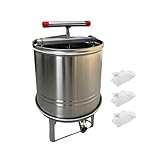 MotiveTech Obstweinpresse mit Honigschleuder für Die Imkerei Und Ölproduktion, 3 Filterbeutel