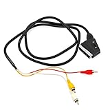 JZK 1,5M SCART auf 3 x Cinch (gelb/weiß/rot) Stecker auf Stecker Adapterkabel, Audio/Video Konverterkabel mit Ein-/Ausgangsschalter, SCART auf Composite AV-Anschluss für Fernseher, DVD, Spielkonsole