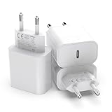 25W Apple USB C Ladegerät 3 Pack iPhone Netzteil für iPhone 15 Pro Max Plus iPhone 14 13 12 11 XR SE Samsung Stecker Power Adapter Ladestecker schnellladegerät Ladeadapter Netzstecker Ohne Ladekabel