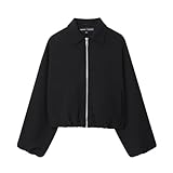 Wildlederjacke Damen Suede Jacket Women Casual Bomberjacke Damen Elegant Übergangsjacke für Herbst Mode Jacke Streetwear Oversize Y2K Lederjacke Pilotenjacke Winterjacke Wildlederimitat Motorradjacke