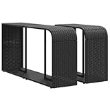 Gucagle Outdoor Regale 2 St¨¹ck Schwarz PE Rattan Gartenregal Pool Whirlpool Aufbewahrung Wetterfest Langlebig Stauraum Terrassenm?Bel Balkon Dekoration