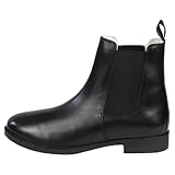 Lazura - Jodhpur Winter Reitstiefeletten Basic Plus | Kinder, Herren & Damen Stiefeletten | mit Fleece-Futter & Pull-On | schwarze Chelsea Boots aus Leder | Reitschuhe | Größe 37