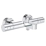 GROHE Grohtherm 800 Cosmopolitan - Thermostat-Wannenbatterie (S-Anschlüsse, mit ergonomischem Metallgriff & Spartaste, Umstellung: Wanne/Dusche), chrom, 34766000