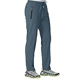 Rdruko Jogginghose Herren Lang Trainingshose Sporthose Schnelltrocknend Freizeithose Männer Fitness mit Reißverschlusstaschen-Graublau XL