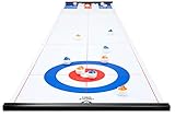 Engelhart - 2 in 1 Curling and Shuffleboard Table-Top Game - 180cm, Compact Curling Spiel und Reversible Paletten - 340500