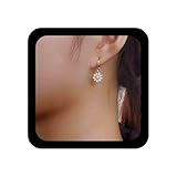Inilbran Boho Sonnenblume Reif Ohrringe - Gold Gänseblümchen Blume Vintage Tropfen Ohrringe - Winzige Sonnenblume Baumeln Schmuck für Frauen und Teenager-Mädchen