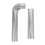 DECHOUS 1 Set Kaminabgasrohr Kaminrohr Für Zeltofen Kaminrohr Ofenkaminrohr Zeltofenrohr Rauchkamin Verlängerungsrohr Dachkaminrohr Edelstahl Silber