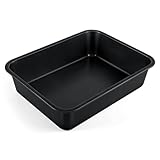 Homikit Auflaufform, 8cm Tief Backblech aus Edelstahl Kern mit Gesund Antihaftbeschichtung, 32x25,5x8cm, Rechteckig Groß Backform Kuchenform für Lasagne/Kasserolle/Fleisch, Leicht zu reinigen