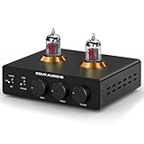 Douk Audio P7 Phono Vorverstärker: ECC83 Röhren Plattenspieler Vorverstärker mit Symmetrischem XLR Ausgang, Hochpassfilter, Bass- und Höhenregelung, Bypass für MM Plattenspieler, Verstärker