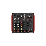 AUBEST Audiomixer, Professionelles 2/4/6-Kanal-Audio-Mischpultsystem Mit Bluetooth-USB-DSP Und 48-V-Phantomspeisung(NT4)