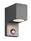 Trio Leuchten Außen Wandleuchte Roya 214269142, Aluminium Druckguss Anthrazit, exkl. 1x GU10, Bewegungssensor