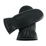 Homoyoyo 1 Paar Schafscherhandschuhe Frauen Fäustlinge Männer Fäustlinge winddichte fäustlinge damen Fäustlinge Männer Herren Fäustlinge für kaltes Wetter Echtes Leder Schwarz