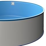 Runder Stahlwandpool Ø 3,50 x 1,20 m, Stahlwand 0,6 mm, inkl. Bodenschienen & Handlauf, Innenhülle 0,6 mm in Blau, Premium Qualität, Made in Europe