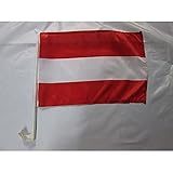 AZ FLAG - Autofahne Österreich - 45x30 cm - Österreichische Autoflagge 30 x 45 cm - Auto Flaggen