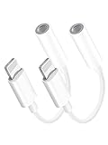 2Pack iPhone Kopfhörer Adapter [Apple MFi Zertifiziert] Apple Lightning auf 3.5mm Klinke Adapter AUX Audio Kabel Konverter Kompatibel mit iPhone 14/14 Plus/13/12/11/XR/X/XS/8/7 für Alle iOS Systeme