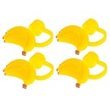 Toyvian 4 Stück Strohabdeckung Strohhalmdeckel aus Silikon ftuit Strohhalm-Abdeckkappe Trinkbecher-Zubehör, Strohhalm-Abdeckung Tasse Strohdekoration Becherdeckel PVC-Weichkleber Yellow