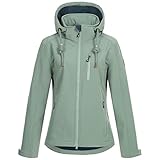 Ankerglut Damen Mit Abnehmbarer Kapuze Gefüttert Übergangsjacke Windbreaker #Ankerglutfreude Softshelljacke, Slate Gray, 40 EU