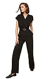 TRENDYOL Damen Einfarbig Gewölbt Detailliert Gewebter Jumpsuit Overall, Schwarz, 42